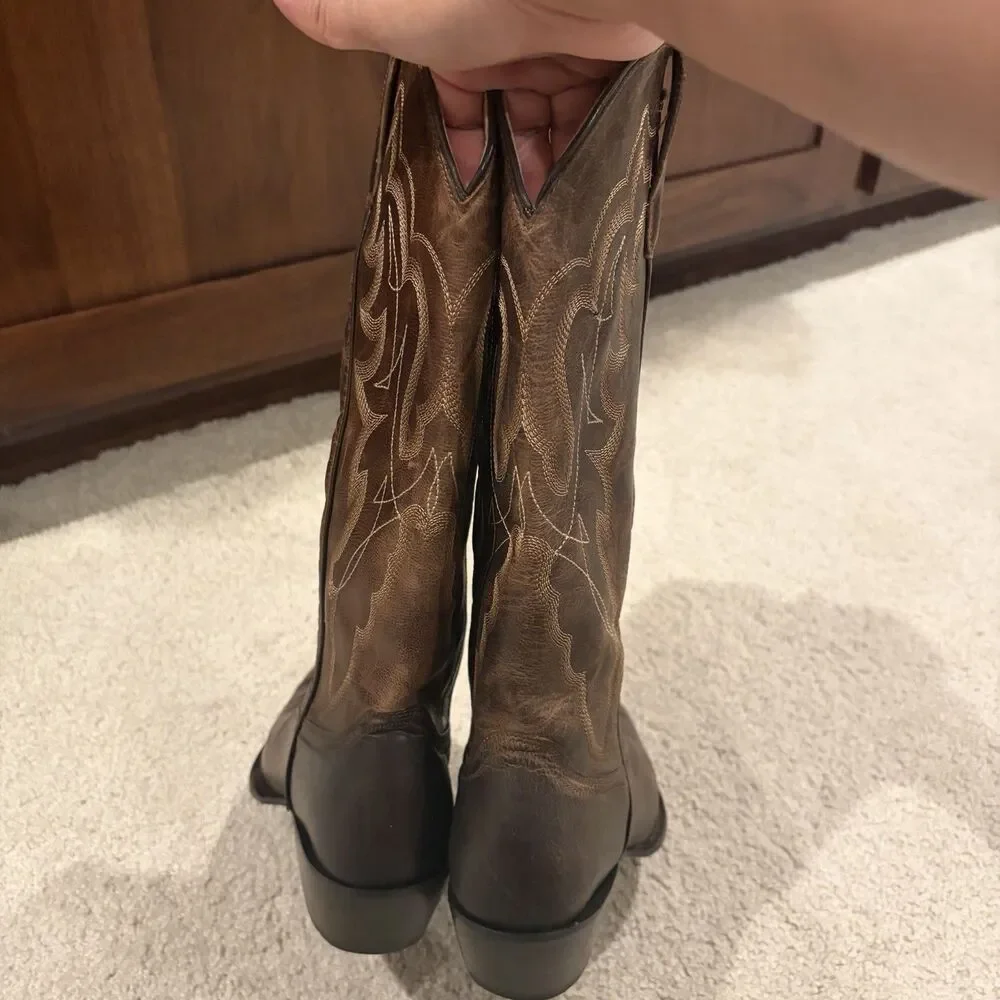 Shyanne Brown Leather Western Knee-High Cowboy Boots